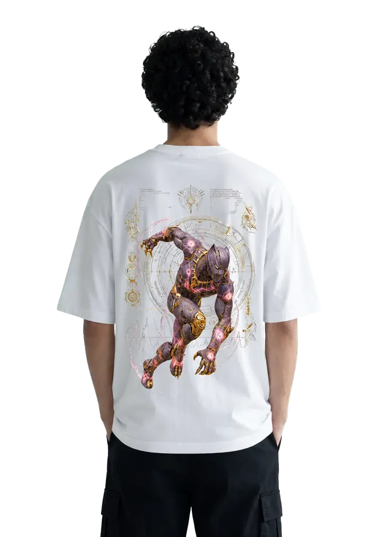 Cyber Panther Warrior T-shirt back